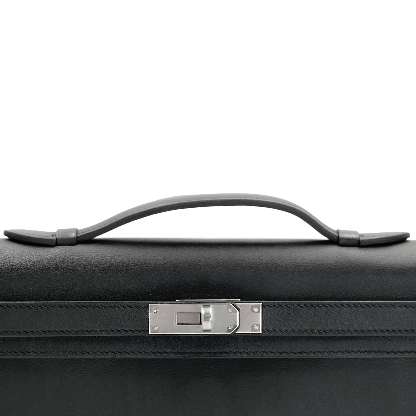 Hermes Kelly Cut Black Swift with Palladium Hardware