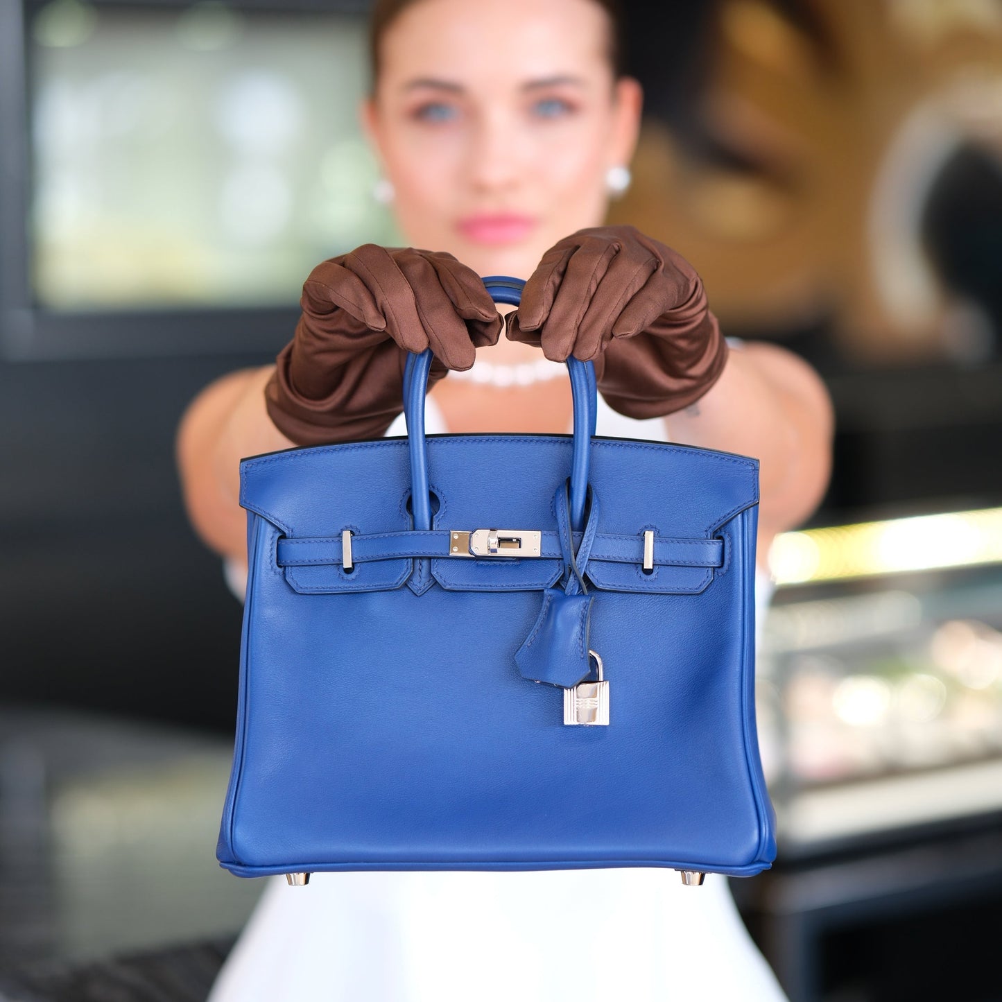 Hermes Birkin 25 Bleu Saphir Swift with Palladium Hardware