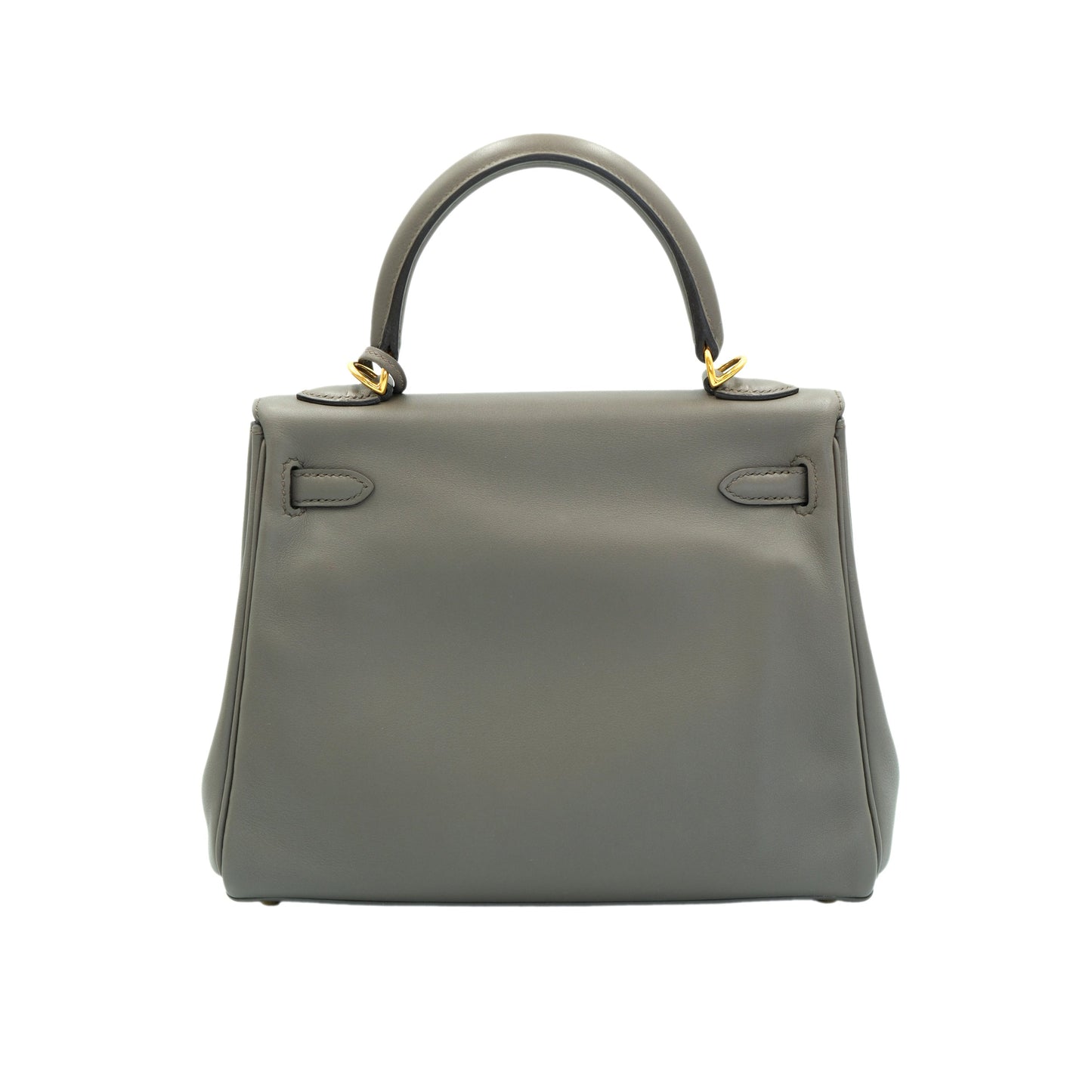 Hermes Kelly 25 Gris Etain Swift Retourne with Gold Hardware