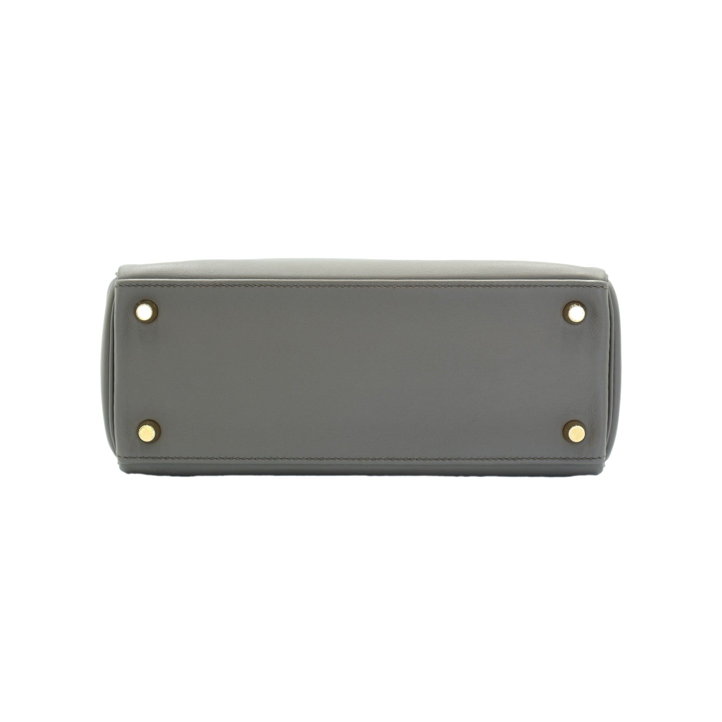 Hermes Kelly 25 Gris Etain Swift Retourne with Gold Hardware
