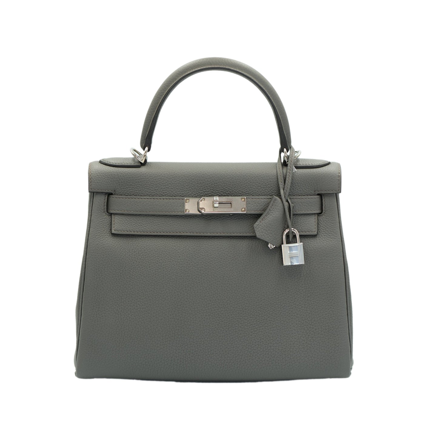 Hermes Kelly 28 Retourne Gris Meyer Togo with Palladium Hardware