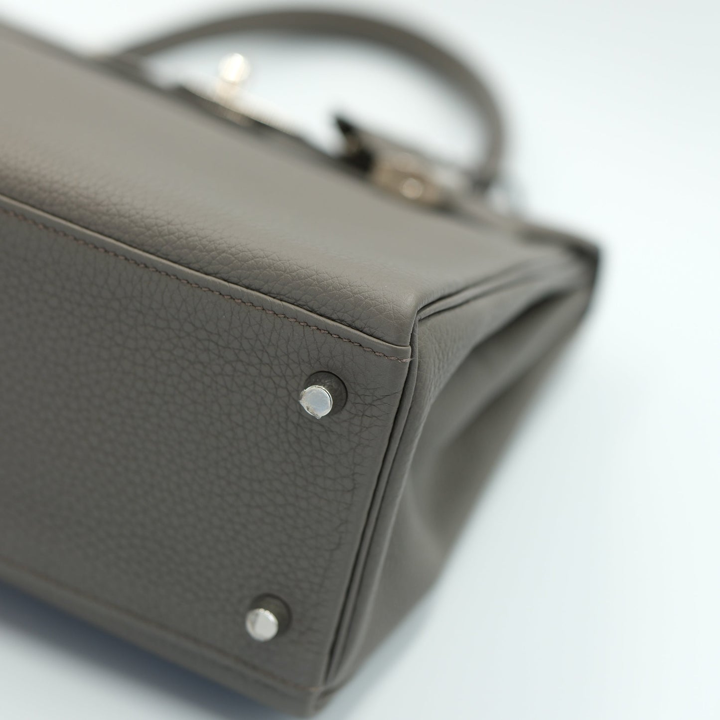 Hermes Kelly 28 Retourne Gris Meyer Togo with Palladium Hardware