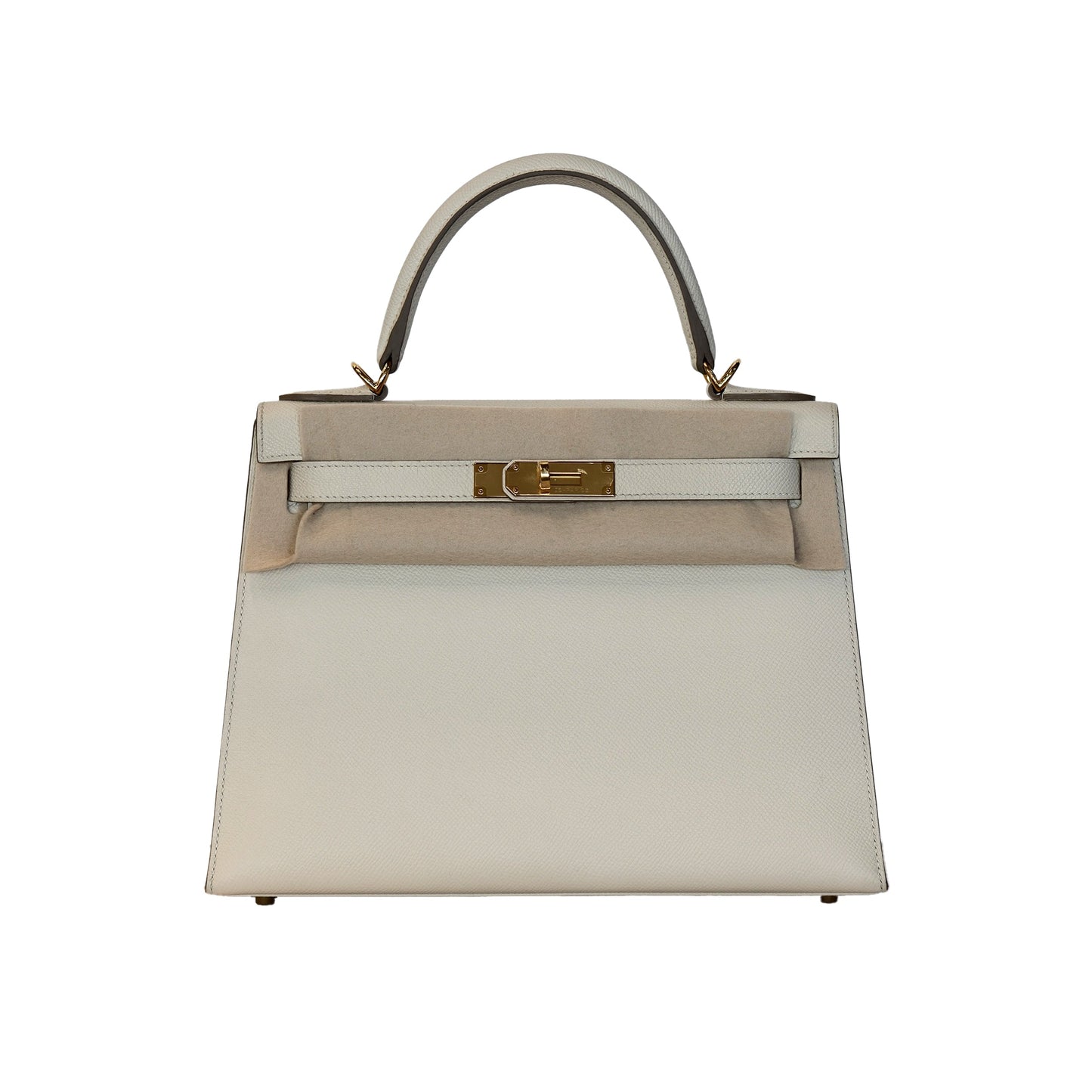 Hermes Kelly 28 Sellier Craie Epsom with Gold Hardware