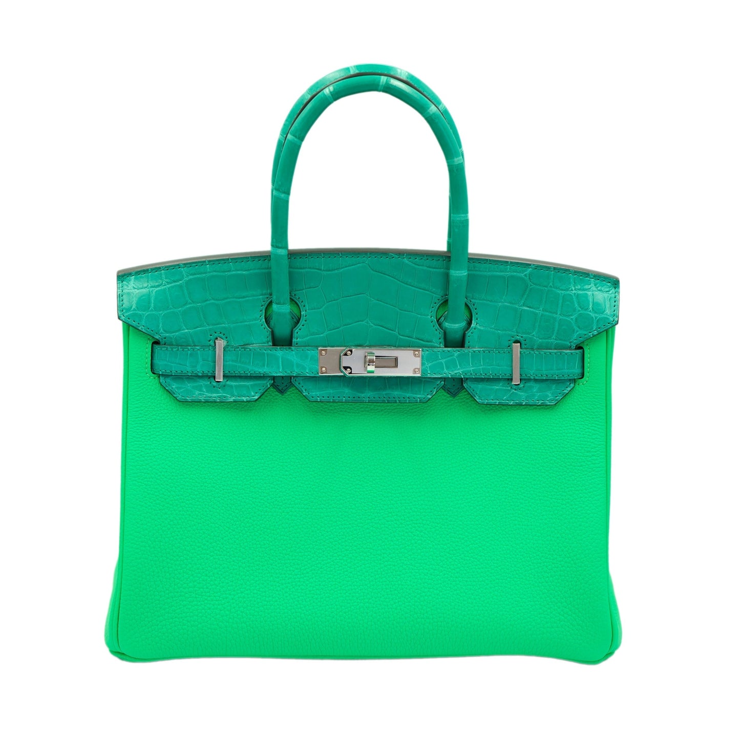 Hermes Birkin 30 Touch Vert Jade Nilo Crocodile and Vert Comics Togo with Palladium Hardware