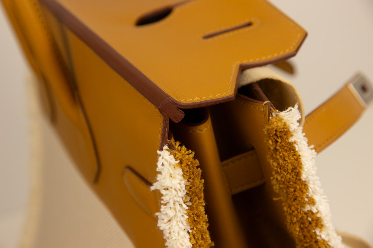 Hermes Birkin 35 'Fray Fray' Desert Sesame with Palladium Hardware