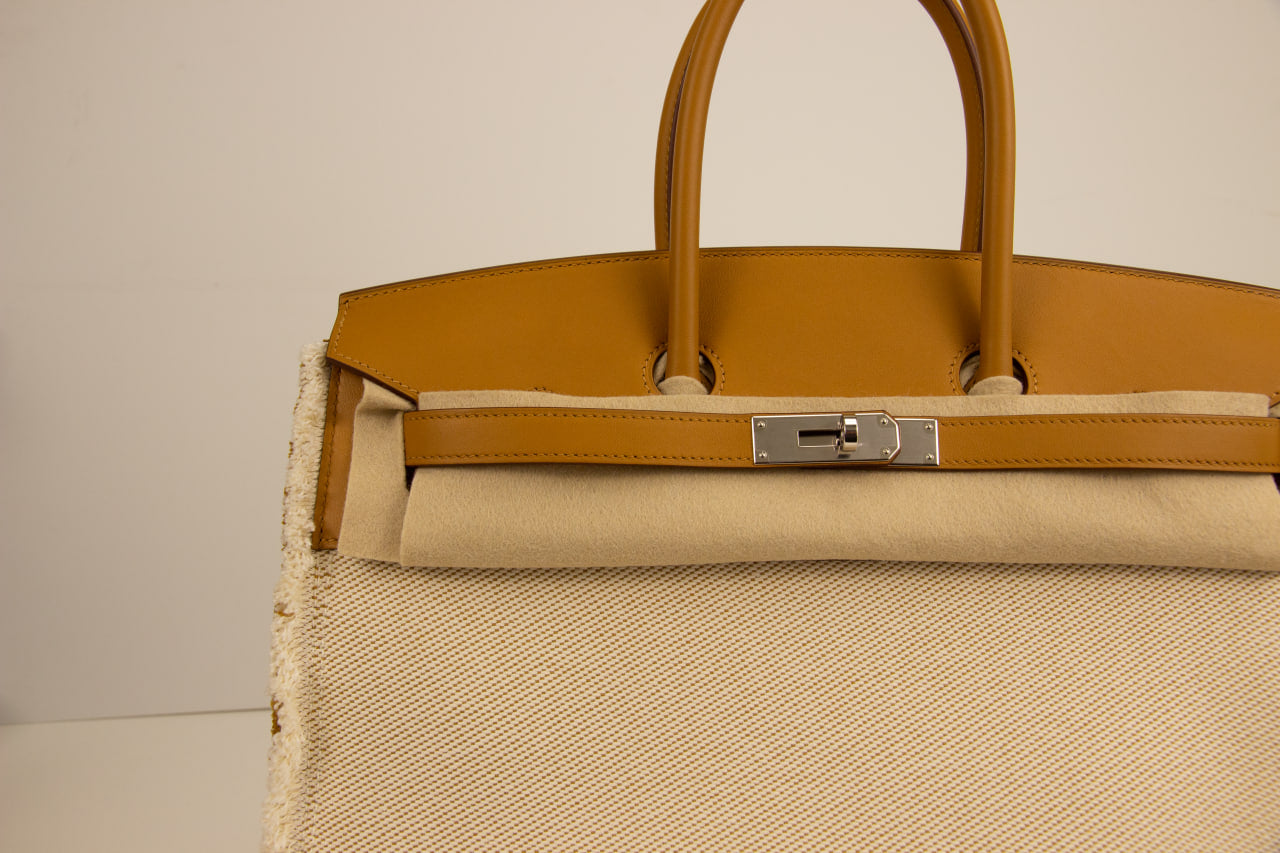 Hermes Birkin 35 'Fray Fray' Desert Sesame with Palladium Hardware
