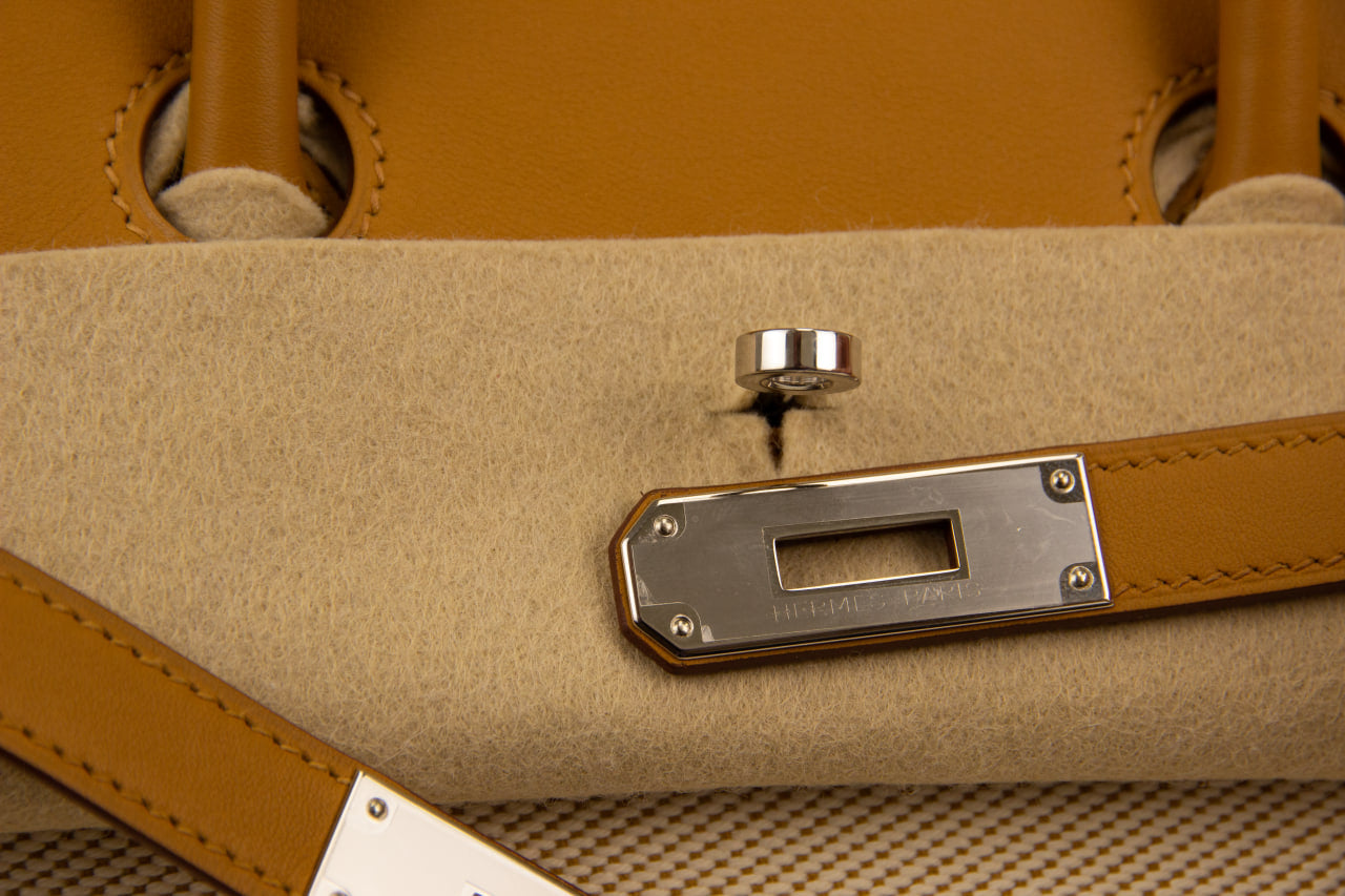 Hermes Birkin 35 'Fray Fray' Desert Sesame with Palladium Hardware