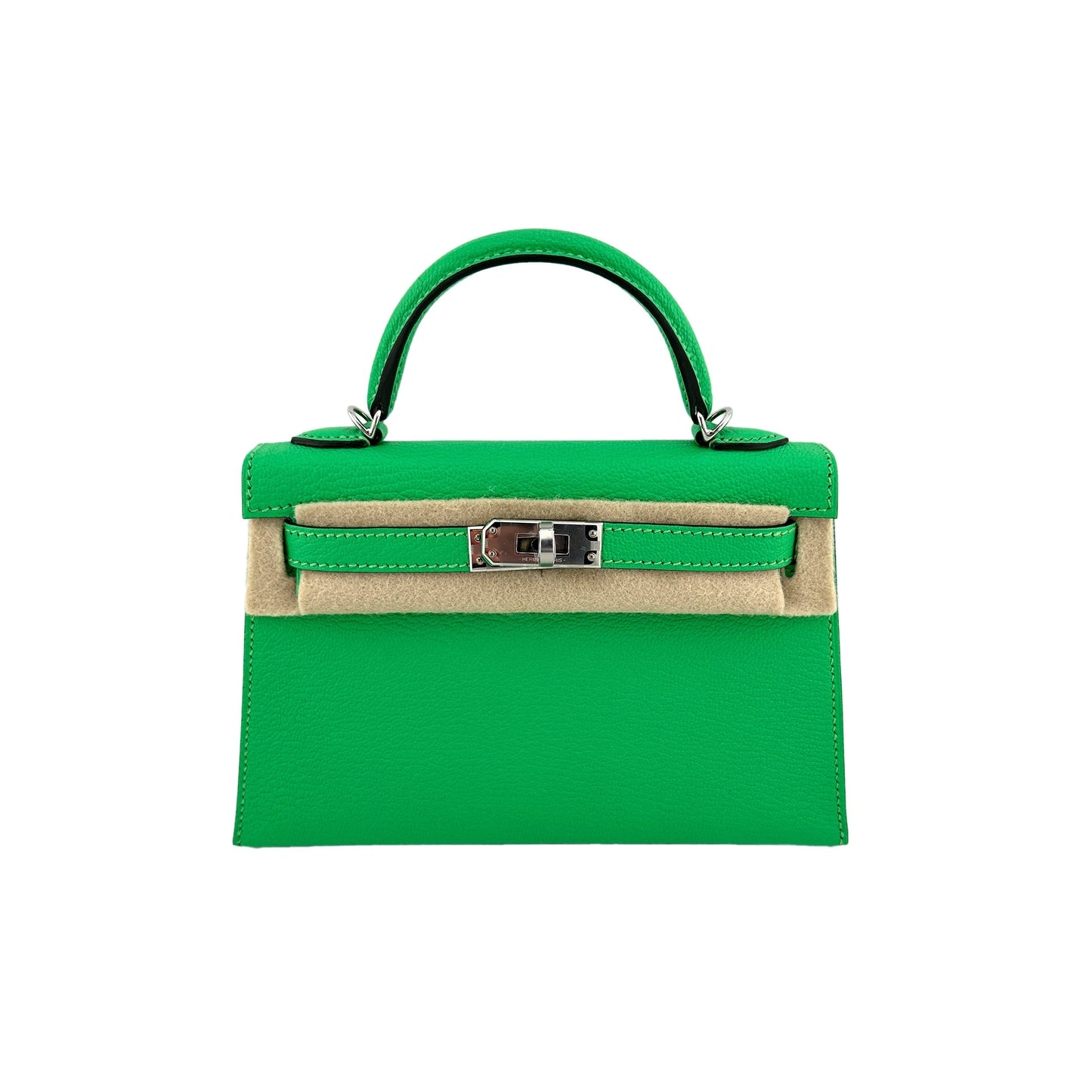Hermes Mini Kelly II Sellier 20 Vert Comics Chèvre Mysore with Palladium Hardware