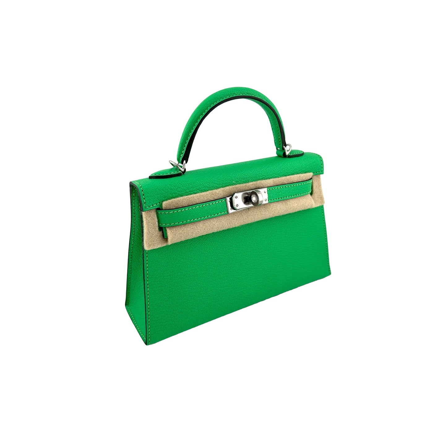 Hermes Mini Kelly II Sellier 20 Vert Comics Chèvre Mysore with Palladium Hardware