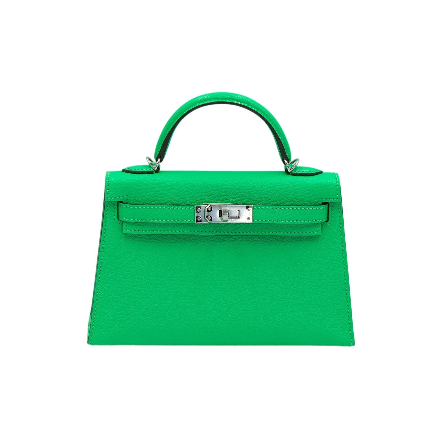 Hermes Mini Kelly II Sellier 20 Vert Comics Chèvre Mysore with Palladium Hardware